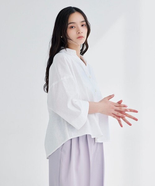 BIANCA(ビアンカ)の「【デイリーユース】コットンリネンスキッパーシャツ(シャツ/ブラウス・レディース・オフホワイト/ブルー/ピンク・38)」の16枚目の写真