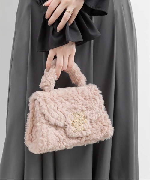 RANDA（ランダ）の「2WAY モノグラムショルダーファーバッグ（ショルダーバッグ・レディース・グレー/ベージュ/ピンク/アイボリー・FREE）」の15枚目の写真