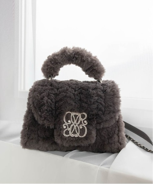 RANDA（ランダ）の「2WAY モノグラムショルダーファーバッグ（ショルダーバッグ・レディース・グレー/ベージュ/ピンク/アイボリー・FREE）」の18枚目の写真