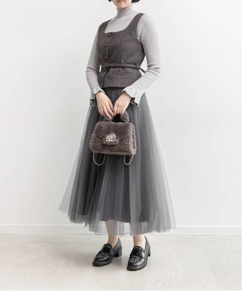 RANDA（ランダ）の「2WAY モノグラムショルダーファーバッグ（ショルダーバッグ・レディース・グレー/ベージュ/ピンク/アイボリー・FREE）」の21枚目の写真