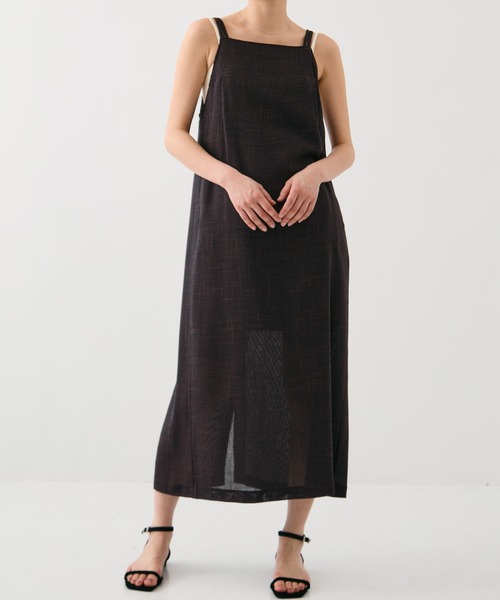 PUBLIC TOKYO(パブリックトウキョウ)の「【完売間近】カラミメッシュキャミワンピ(ワンピース・レディース・ブラック/ブラウン・1/2)」の11枚目の写真