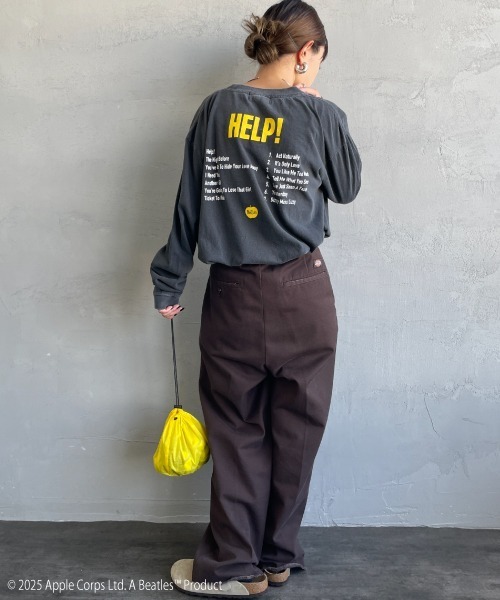 GOOD ROCK SPEED（グッドロックスピード）の「[GOOD ROCK SPEED/グッドロックスピード] 別注 THE BEATLES ロゴプリントロンT(HELP!)（Tシャツ/カットソー・レディース・チャコールグレー・M/L/XL）」の3枚目の写真