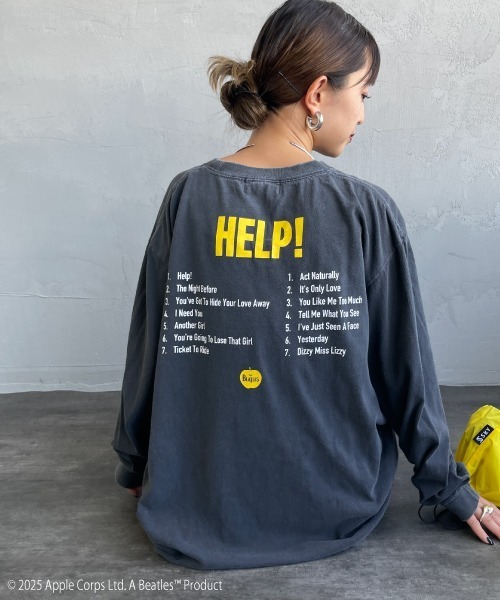 GOOD ROCK SPEED（グッドロックスピード）の「[GOOD ROCK SPEED/グッドロックスピード] 別注 THE BEATLES ロゴプリントロンT(HELP!)（Tシャツ/カットソー・レディース・チャコールグレー・M/L/XL）」の7枚目の写真