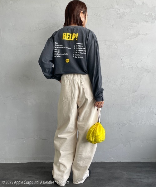 GOOD ROCK SPEED（グッドロックスピード）の「[GOOD ROCK SPEED/グッドロックスピード] 別注 THE BEATLES ロゴプリントロンT(HELP!)（Tシャツ/カットソー・レディース・チャコールグレー・M/L/XL）」の5枚目の写真