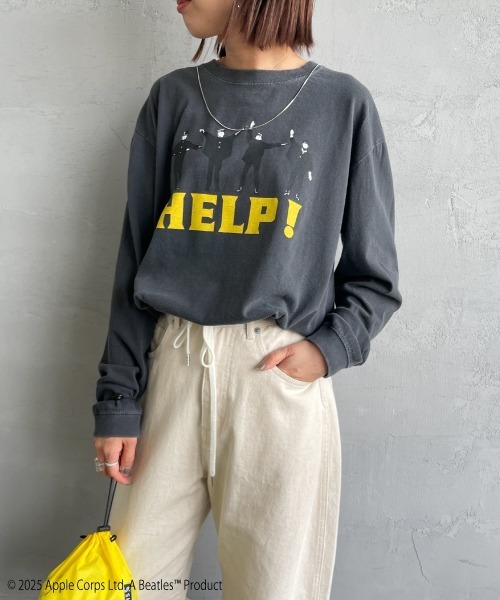 GOOD ROCK SPEED（グッドロックスピード）の「[GOOD ROCK SPEED/グッドロックスピード] 別注 THE BEATLES ロゴプリントロンT(HELP!)（Tシャツ/カットソー・レディース・チャコールグレー・M/L/XL）」の18枚目の写真