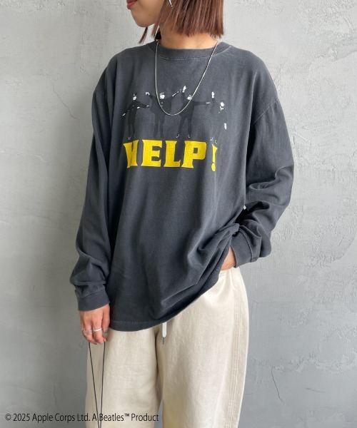 GOOD ROCK SPEED（グッドロックスピード）の「[GOOD ROCK SPEED/グッドロックスピード] 別注 THE BEATLES ロゴプリントロンT(HELP!)（Tシャツ/カットソー・レディース・チャコールグレー・M/L/XL）」の22枚目の写真