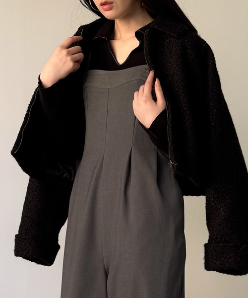 JUNOAH（ジュノア）の「ツータックオールインワン（つなぎ/オールインワン・レディース・ダークグレー/グレー/ブラック・MEDIUM/SMALL/LARGE）」の13枚目の写真