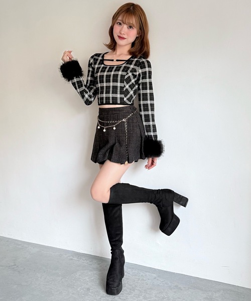 NOMAE（ノーマエ）の「ファーカフスバックリボントップス（Tシャツ/カットソー・レディース・ブラック系その他/ベージュ系その他/グレー系その他・FREE）」の7枚目の写真