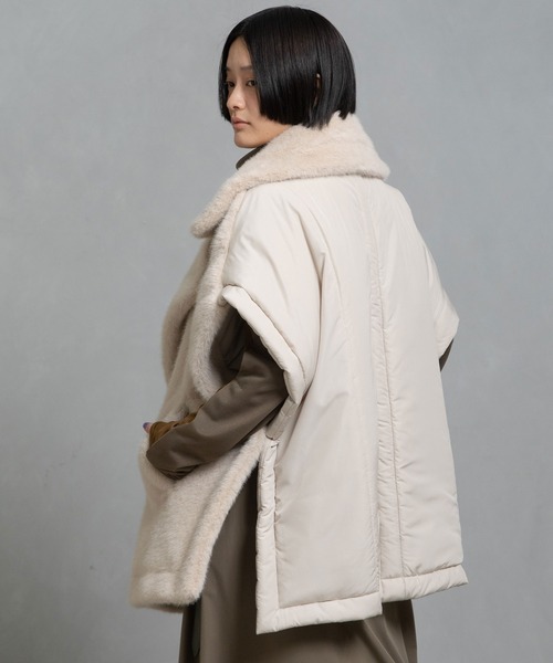 MARECHAL TERRE（マルシャルテル）の「コンビネーションファーベスト（その他アウター・レディース・チャコールグレー/ライトベージュ/ブラック/ブラウン・M）」の5枚目の写真