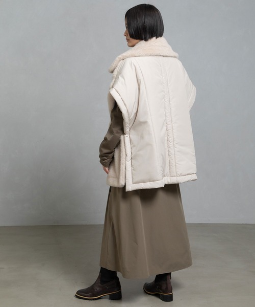 MARECHAL TERRE（マルシャルテル）の「コンビネーションファーベスト（その他アウター・レディース・チャコールグレー/ライトベージュ/ブラック/ブラウン・M）」の7枚目の写真