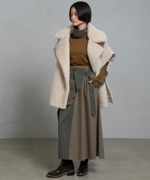 MARECHAL TERRE（マルシャルテル）の「コンビネーションファーベスト（その他アウター・レディース・チャコールグレー/ライトベージュ/ブラック/ブラウン・M）」の8枚目の写真