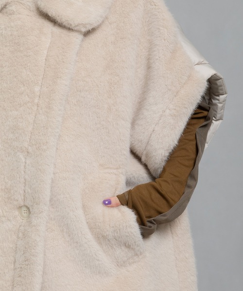 MARECHAL TERRE（マルシャルテル）の「コンビネーションファーベスト（その他アウター・レディース・チャコールグレー/ライトベージュ/ブラック/ブラウン・M）」の13枚目の写真