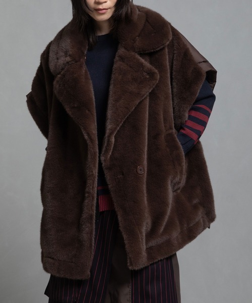 MARECHAL TERRE（マルシャルテル）の「コンビネーションファーベスト（その他アウター・レディース・チャコールグレー/ライトベージュ/ブラック/ブラウン・M）」の21枚目の写真