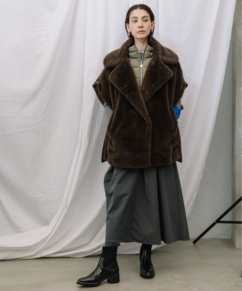 MARECHAL TERRE（マルシャルテル）の「コンビネーションファーベスト（その他アウター・レディース・チャコールグレー/ライトベージュ/ブラック/ブラウン・M）」の20枚目の写真