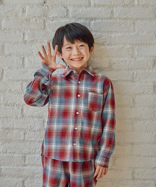FOUND GOOD（ファウンドグッド）の「B/チェックネルシャツ（シャツ/ブラウス・キッズ・レッド系/ブラウン系/グレー系・140cm/130cm/150cm/120cm）」の3枚目の写真