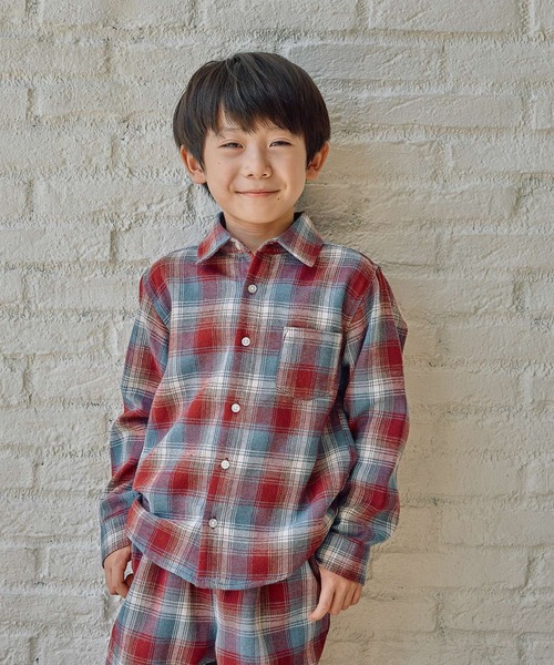 FOUND GOOD（ファウンドグッド）の「B/チェックネルシャツ（シャツ/ブラウス・キッズ・レッド系/ブラウン系/グレー系・140cm/130cm/150cm/120cm）」の15枚目の写真