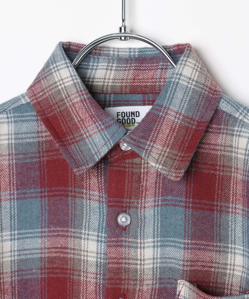 FOUND GOOD（ファウンドグッド）の「B/チェックネルシャツ（シャツ/ブラウス・キッズ・レッド系/ブラウン系/グレー系・140cm/130cm/150cm/120cm）」の21枚目の写真
