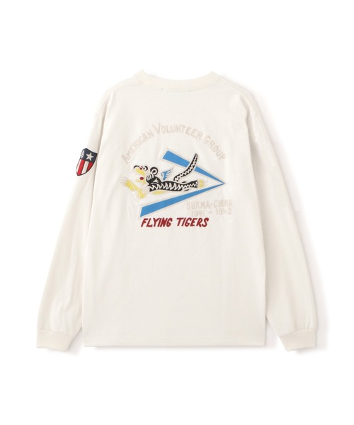 AVIREX（アヴィレックス）の「EMB FLYING TIGER L/S T-SHIRT / フライングタイガー 長袖刺繍Tシャツ / AVIREX / アヴィレックス（Tシャツ/カットソー・メンズ・ホワイト/オリーブ/ブラック・XX-LARGE/X-LARGE/LARGE/MEDIUM）」の11枚目の写真