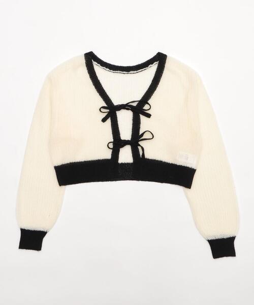 WEGO（ウィゴー）の「WEGO/モヘアタッチ2WAYリボンカーデ（カーディガン/ボレロ・レディース・ホワイト/ホワイト系その他5/ブラウン/ブラック/ライトピンク/ワイン/グレー・FREE）」の8枚目の写真