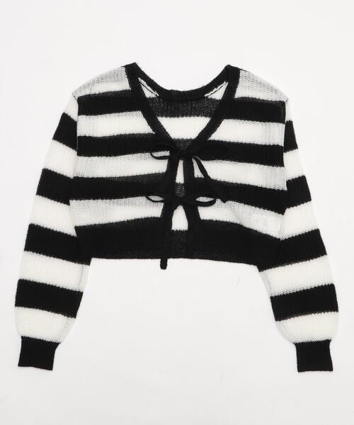 WEGO（ウィゴー）の「WEGO/モヘアタッチ2WAYリボンカーデ（カーディガン/ボレロ・レディース・ホワイト/ホワイト系その他5/ブラウン/ブラック/ライトピンク/ワイン/グレー・FREE）」の9枚目の写真