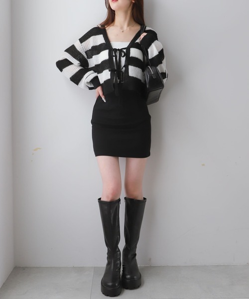 WEGO（ウィゴー）の「WEGO/モヘアタッチ2WAYリボンカーデ（カーディガン/ボレロ・レディース・ホワイト/ホワイト系その他5/ブラウン/ブラック/ライトピンク/ワイン/グレー・FREE）」の22枚目の写真