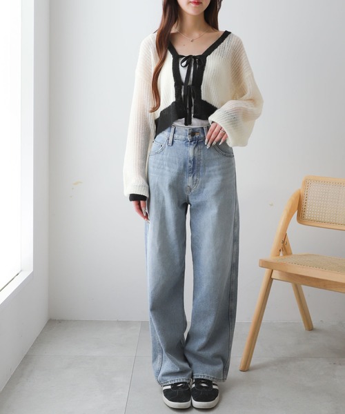 WEGO（ウィゴー）の「WEGO/モヘアタッチ2WAYリボンカーデ（カーディガン/ボレロ・レディース・ホワイト/ホワイト系その他5/ブラウン/ブラック/ライトピンク/ワイン/グレー・FREE）」の21枚目の写真