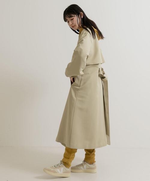 THE GOODLAND MARKET(ザグッドランドマーケット)の「『別注』MIDIUMISOLID×TGM RE V neck long coat(その他アウター・レディース・ブルー系その他/ライトベージュ・FREE)」の7枚目の写真