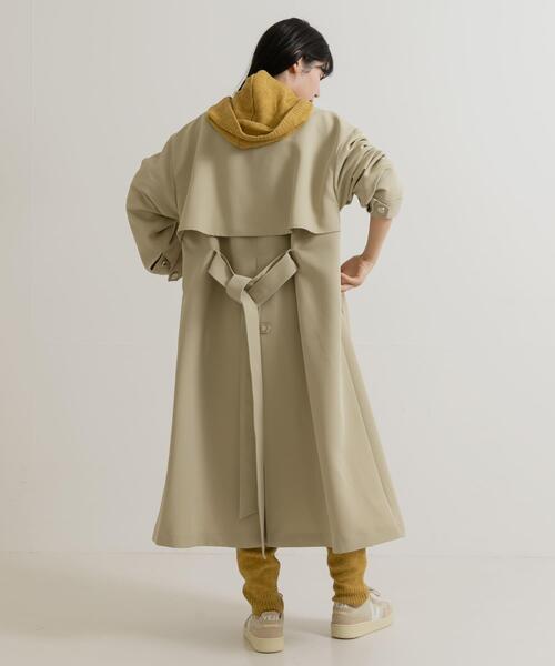 THE GOODLAND MARKET(ザグッドランドマーケット)の「『別注』MIDIUMISOLID×TGM RE V neck long coat(その他アウター・レディース・ブルー系その他/ライトベージュ・FREE)」の9枚目の写真