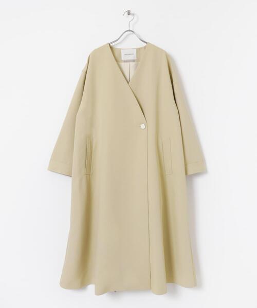 THE GOODLAND MARKET(ザグッドランドマーケット)の「『別注』MIDIUMISOLID×TGM RE V neck long coat(その他アウター・レディース・ブルー系その他/ライトベージュ・FREE)」の10枚目の写真