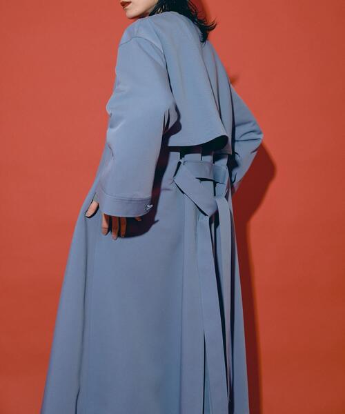 THE GOODLAND MARKET(ザグッドランドマーケット)の「『別注』MIDIUMISOLID×TGM RE V neck long coat(その他アウター・レディース・ブルー系その他/ライトベージュ・FREE)」の20枚目の写真