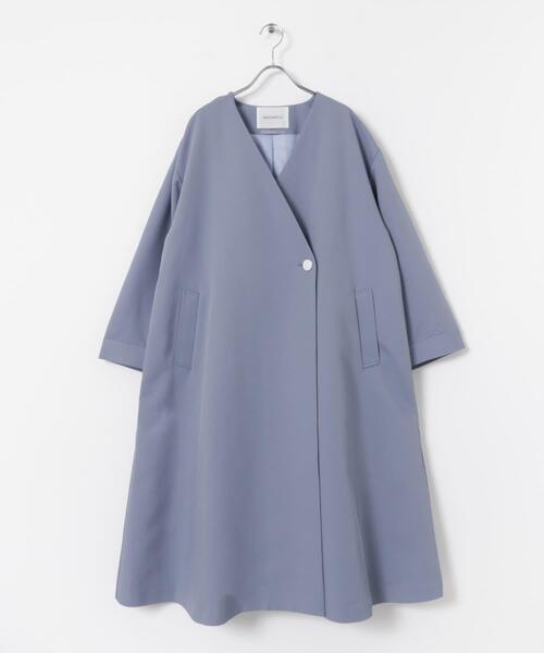 THE GOODLAND MARKET(ザグッドランドマーケット)の「『別注』MIDIUMISOLID×TGM RE V neck long coat(その他アウター・レディース・ブルー系その他/ライトベージュ・FREE)」の21枚目の写真