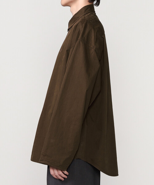 GYMPHLEX（ジムフレックス）の「Gymphlex | ピーチスキン レギュラーカラー長袖シャツ MEN（シャツ/ブラウス・メンズ・ブラウン/ブラック・L/M）」の10枚目の写真