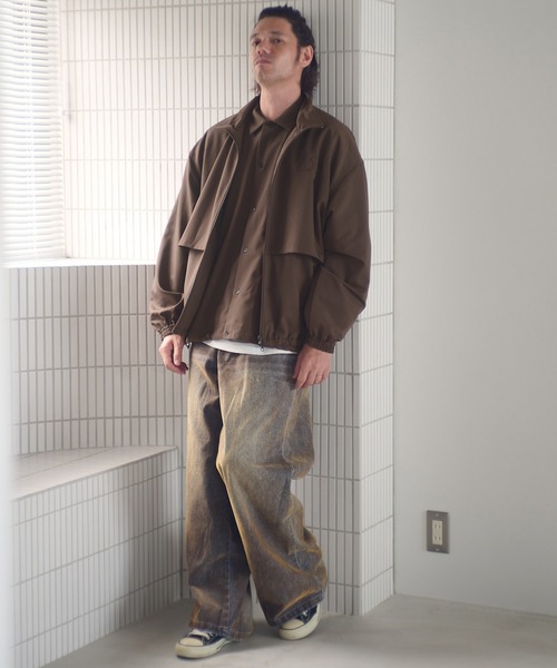 ADAM PATEK(アダムパテック)の「mj11050-stand collar blouson ブルゾン(AP2523005)(ブルゾン・メンズ・ブラック/ブラウン/ダークグレー・1/2)」の7枚目の写真