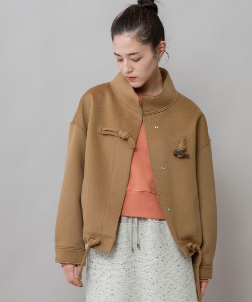 Munich（ミューニック）の「ウールダブルビーバーダッフルジャケット（その他アウター・レディース・キャメル/オフホワイト/ブラック・FREE）」の3枚目の写真