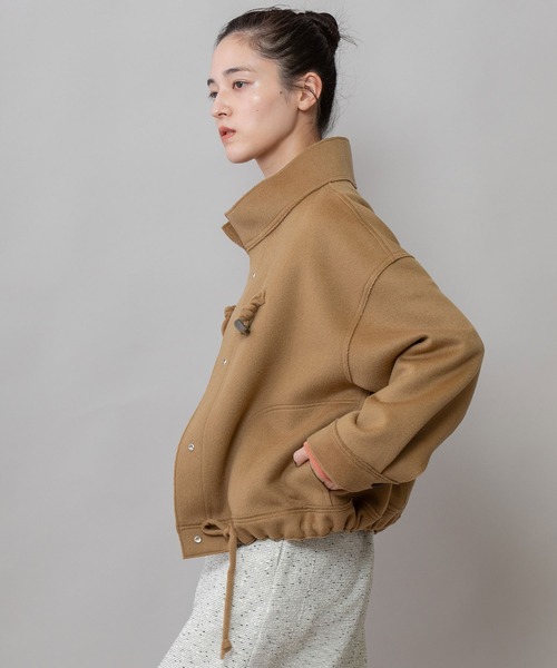 Munich（ミューニック）の「ウールダブルビーバーダッフルジャケット（その他アウター・レディース・キャメル/オフホワイト/ブラック・FREE）」の5枚目の写真