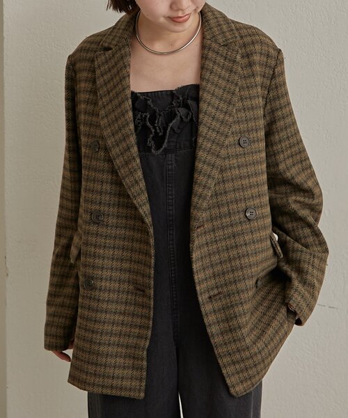 セール】チェックツイードジャケット（テーラードジャケット