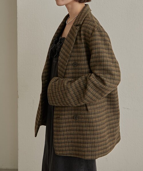 チェックツイードジャケット（テーラードジャケット）｜Omekashi