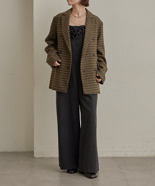 Omekashi（オメカシ）の「チェックツイードジャケット（テーラードジャケット・レディース・キャメル/ブラウン・FREE）」の10枚目の写真