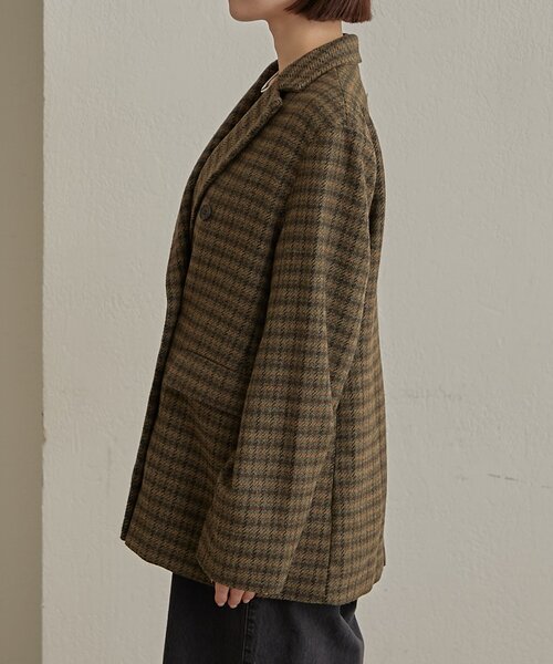 Omekashi（オメカシ）の「チェックツイードジャケット（テーラードジャケット・レディース・キャメル/ブラウン・FREE）」の15枚目の写真