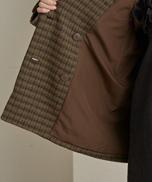 Omekashi（オメカシ）の「チェックツイードジャケット（テーラードジャケット・レディース・キャメル/ブラウン・FREE）」の22枚目の写真
