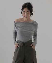 side gather off shoulder tops