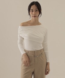 side gather off shoulder tops