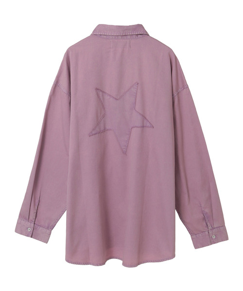 CONVERSE TOKYO（コンバーストウキョウ）の「ACID WASH STAR★ PATCH OVER SHIRT（シャツ/ブラウス・レディース・グレー/ブラック/ライラック/カーキ/インディゴブルー・FREE）」の12枚目の写真