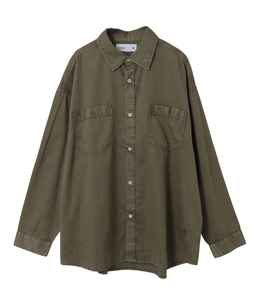 CONVERSE TOKYO（コンバーストウキョウ）の「ACID WASH STAR★ PATCH OVER SHIRT（シャツ/ブラウス・レディース・グレー/ブラック/ライラック/カーキ/インディゴブルー・FREE）」の13枚目の写真