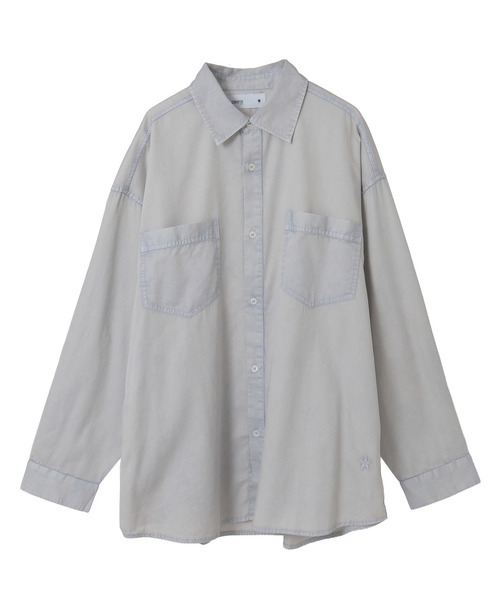 CONVERSE TOKYO（コンバーストウキョウ）の「ACID WASH STAR★ PATCH OVER SHIRT（シャツ/ブラウス・レディース・グレー/ブラック/ライラック/カーキ/インディゴブルー・FREE）」の15枚目の写真