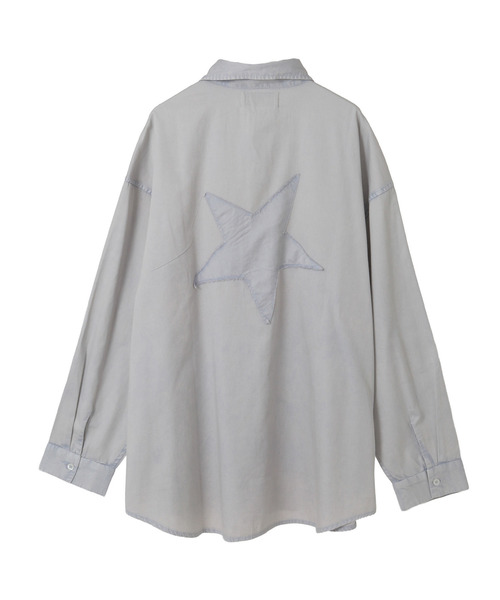 CONVERSE TOKYO（コンバーストウキョウ）の「ACID WASH STAR★ PATCH OVER SHIRT（シャツ/ブラウス・レディース・グレー/ブラック/ライラック/カーキ/インディゴブルー・FREE）」の16枚目の写真