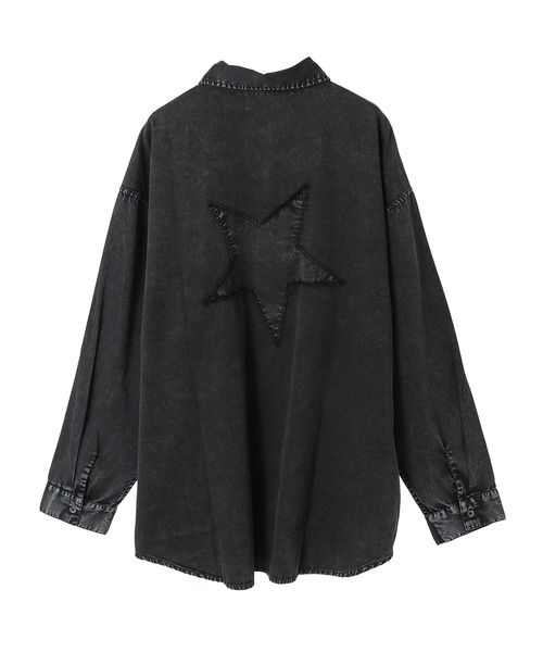 CONVERSE TOKYO（コンバーストウキョウ）の「ACID WASH STAR★ PATCH OVER SHIRT（シャツ/ブラウス・レディース・グレー/ブラック/ライラック/カーキ/インディゴブルー・FREE）」の17枚目の写真