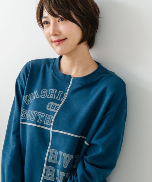 fort point(フォーポイント)の「【C-FORT POINT/フォートポイント】裏毛 リメイク風 スウェットトレーナー(スウェット・レディース・アイボリー/杢グレー/チャコールグレー/カーキ/ブルー・FREE)」の5枚目の写真