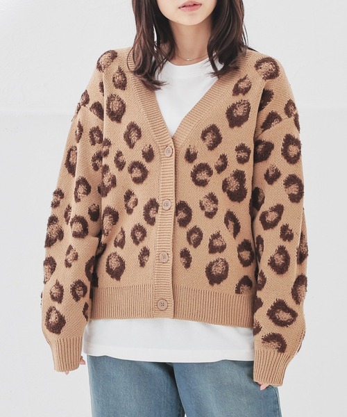 総柄Vネックカーディガン（カーディガン/ボレロ）｜Honeys（ハニーズ