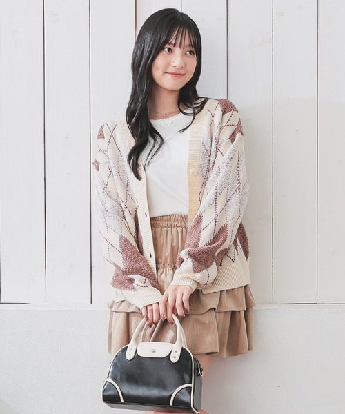 総柄Vネックカーディガン（カーディガン/ボレロ）｜Honeys（ハニーズ